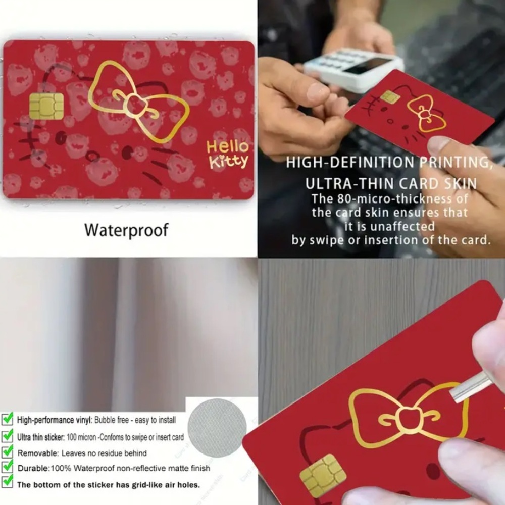 Sanrio Red Hello Kitty Credit Card Decal - Picture 2 of 2